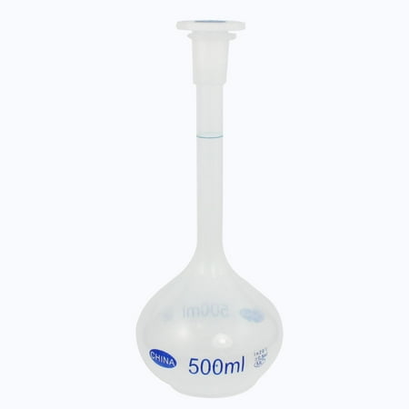 Unique Bargains Laboratory Clear White Plastic Volumetric Measuring Flask 500ml