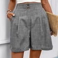 thumbnail image 3 of yillto Womens Dressy Trousers Shorts Pleated High Waist Summer Casual Business Short Pants with Pockets, 3 of 8