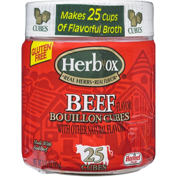 HERBOX Beef Bouillon Cubes, 3.25 oz, 25 Count