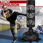RDX Free Standing Punching Bag with Gloves for Boxing, MMA, Kickboxing, 6FT XXL Heavy Duty Adult Ronin Target Pedestal Bag Set, Black