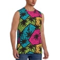 thumbnail image 2 of Haiem Men's Hawaii Palms Print Tank Tops Summer Sleeveless Cut Off Workout T-Shirts Fitness Vest Athletic Undershirts-X-Large, 2 of 8
