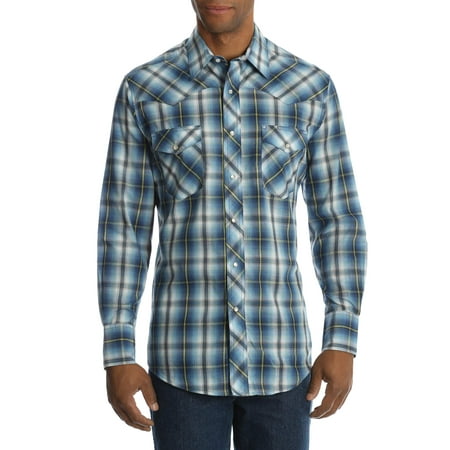 - Wrangler Men's and Men's Big Long Sleeve Plaid Western Shirt, up to Size 3XL