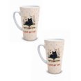 thumbnail image 1 of Duo de tazas de cerámica 502 ml diseño ilustrado de gato, 1 of 7