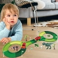 thumbnail image 3 of Juego de pista de dinosaurios para hacer uno mismo, juego de pista de carreras, juguete de aprendizaje para regalo de cumpleaños 127 piezas, 3 of 9
