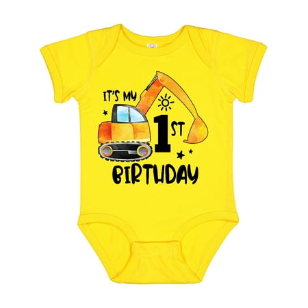 

Inktastic Construction Truck It s My 1st Birthday Gift Baby Boy or Baby Girl Bodysuit