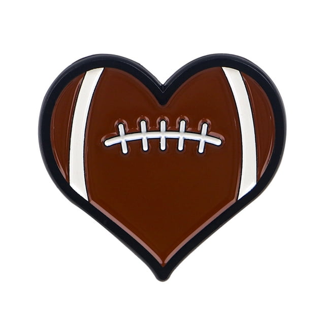 Decorative Brooch Football Pattern Heart Shape Zinc Alloy Lapel Pin Sweater Dress Suit Lapel Badge Versatile Outfit Accessory