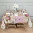 thumbnail image 3 of Pioneer Flower Floral Print Pattern Square Tablecloth,Waterproof Square Table Cover,Wipeable Spillproof Washable Table Cover for Home Kitchen Party Decor 42"X42"(107x107cm), 3 of 6