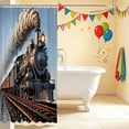 thumbnail image 3 of Erosebridal Train Shower Curtain 72Wx84L, Steam Engine Bathroom Shower Curtain, Vintage Steam, 3 of 5
