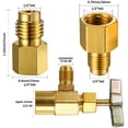 thumbnail image 3 of 7 Pieces Adjustable R134A Adapter Fitting with Quick Coupler High Low A/C 1/4 SAE HVAC, Refrigerant Dispenser Valve, 6014 and 6015 R134A Brass Tank/Vacuum Pump Adapter to R12 Fitting Adapter, 3 of 7