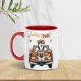 thumbnail image 4 of Hello Fall Autumn Wreath Siberian Husky Pumpkins Pickup Truck 11oz Accent Two-tone Mug Husky Dog Lover Gifts Coffee Tea Cup - 13011, 4 of 5