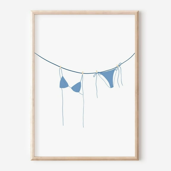 Blue Bikini Print, Blue Bikini, Trendy Room Decor, Wall Art-Decorate, Trendy Coastal Wall Art Wall Art, Modern Wall Decor, 8x12 UNFRAMED