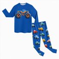 thumbnail image 4 of NOLDARES Toddler Kid Boy Clothes 2-Piece Graphic Print Long Sleeve Tee Sweatshirt Tops Elastic Waist Joggers Pants Fall Winter Outfits Clothing(Blue,1-2 Y), 4 of 9