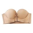 thumbnail image 1 of Brandless Front-Closure Push-Up Bra, Seamless Strapless Underwire Support, Discreet Convertible Multi-Way Bralette for Backless Dresses & Off-Shoulder Tops, Beige, Size L, 1 of 8