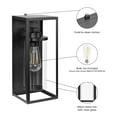 thumbnail image 4 of Maxxima Outdoor Wall Sconce, Black Rectangular Fixture w/ Clear Glass Cylinder, Dusk to Dawn Sensor, E26 Socket, Bulbs Not Included, 4 of 13