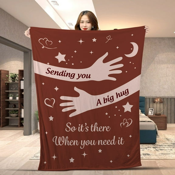 Sending You A Big Hug So It's There When You Need It Blanket - Gift For Couples, Husband and Wife, Wedding Anniversary, Marriage Gift, Christmas Gift For Couple - Fleece-50x60