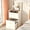 White + MDF + American Design, variant on AUU 3-in-1 Vanity Desk with Open Top Mirror – Compact Makeup Table with Visible Glass Desktop and 3 Drawers, Dressing Table for Bedroom