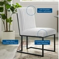 thumbnail image 4 of Tufted Side Dining Chair, Fabric, Metal Steel, White, Modern Contemporary Urban Design, Kitchen Room Cafe Bistro Restaurant Hospitality, 4 of 8
