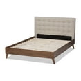 thumbnail image 6 of Baxton Studio Alinia Mid-century Retro Modern Fabric Upholstered Wood Finished King Size Platform Bed, Multiple Colors, 6 of 8