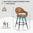 thumbnail image 4 of Foreate PU Swivel Barstools Set of 2, 26" Seat Counter Height w/ Hollow Mid-Back Metal Legs, Upholstered Leather Modern Kitchen Pub Island Stools Bar Chairs, 4 of 12