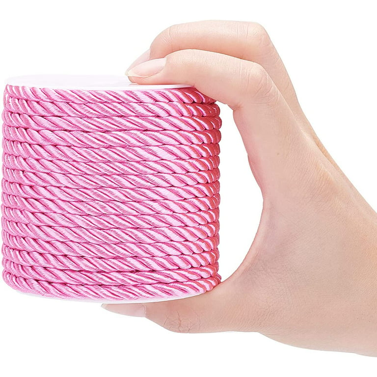 5mm Decorative Twisted Satin Polyester Twine Cord Rope Pink String Thread  Shiny Cord Choker Thread for Home Décor Upholstery Curtain Tieback  Graduation Honor Cord 19 Yards 