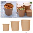 thumbnail image 3 of 50PCS Kraft Paper Food Cup Disposable Round Soup Container Take out Cup with Lid, 3 of 9