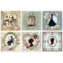 3pcs/Set Woman Silhouette Rub on Transfers for Furniture and Crafts 6x12 inch Victorian Lady Furniture Decals Character Transfer Stickers Rub on Decals for Wood Furniture Home Decor