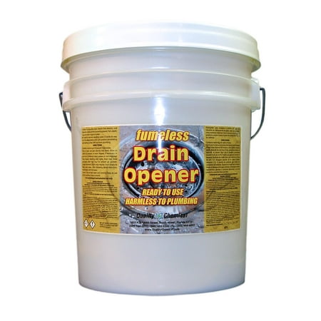 Fumeless Drain Opener - Professional Strength - Fast Acting - 5 gallon (Best Rated Drain Cleaner)