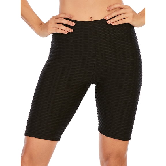 FUTATA Women's Yoga Shorts High Waist Biker Shorts Elastic Casual Gym Workout Running Sports Shorts Pants Leggings Tights,Up To Size 2XL