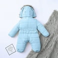 thumbnail image 4 of Baby Boys Girls Snow Suits Toddler Jumpsuit Coat for Baby Girls Winter Coat Solid Color Long Sleeve Baby Clothes Boy for Little Boys 12-18 Months, 4 of 7