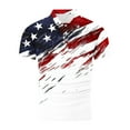 thumbnail image 5 of UVEASISHA Mens American Flag Golf Shirt Big and Tall Casual 4th of July Polos Shirts Independence Day Button Collared T-Shirt White-3 XL, 5 of 5