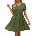 thumbnail image 6 of Giftesty Womens Summer Dresses Clearance Women's Short Sleeved Solid Color Loose Fitting T-Shirt Round Neck Pajama Dress, 6 of 6