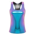 thumbnail image 6 of renvena Women's Shiny Metallic Camisole Crop Top Holographic Vest Rave Party Clubwear Colorful XL, 6 of 7