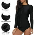 thumbnail image 3 of Charmo Rashguard Swimwear for Women Long Sleeve UV Protection Swimsuits Tops, 3 of 7