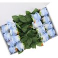 thumbnail image 2 of Blue Fake Roses Artificial Flowers - Fake Artificial Roses Silk Flowers with Stems for Home Wedding Hotel Office Centerpiece Decor（Sky Blue）, 2 of 5