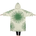 thumbnail image 2 of Oversized Wearable Blanket Hoodie,Green Tie Dye Spray Pattern Sherpa Blanket Hoodie with Super Pockets,Super Warm Fuzzy Pullover for Women & Men, 2 of 6