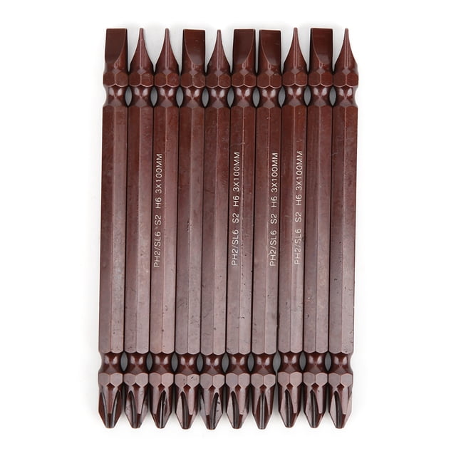 Magnetic Bits Hardware Screwdrive Accessory, Durable With Long Service Life Double Ended Screwdriver Bit, For Screw Up Daily Furniture Maintenance Double Ended S2 H6.3 X 100 X