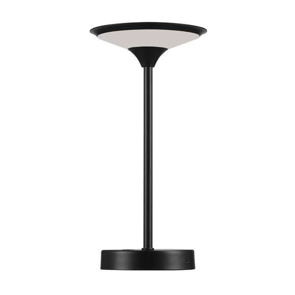 Lampe de table d’extérieur de 12 po Novogratz x Globe à DEL intégrées de 1,5 W noire avec diffuseur givré