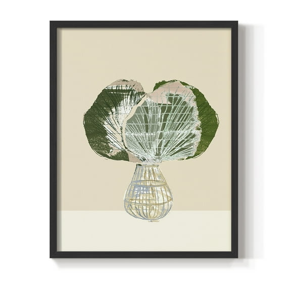 Woven Tropical Leaf I Framed Print - Solid Wood in Single Picture Frame Solid Wood 2 Framed Print