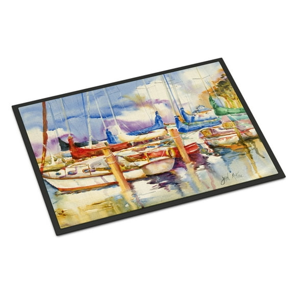 Carolines Treasures JMK1072MAT Run Away Sailboats Door Mat Indoor Rug or Outdoor Welcome Mat 18x27 Doormat 27"L x 18"W
