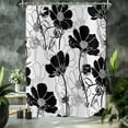 thumbnail image 2 of Black and White Floral Shower Curtain, Abstract Aesthetic Flower Botanical Sketch Print Bathroom Curtain for Bathtub Home Decor Waterproof Fabric Machine Washable with 12 Hooks, 2 of 6