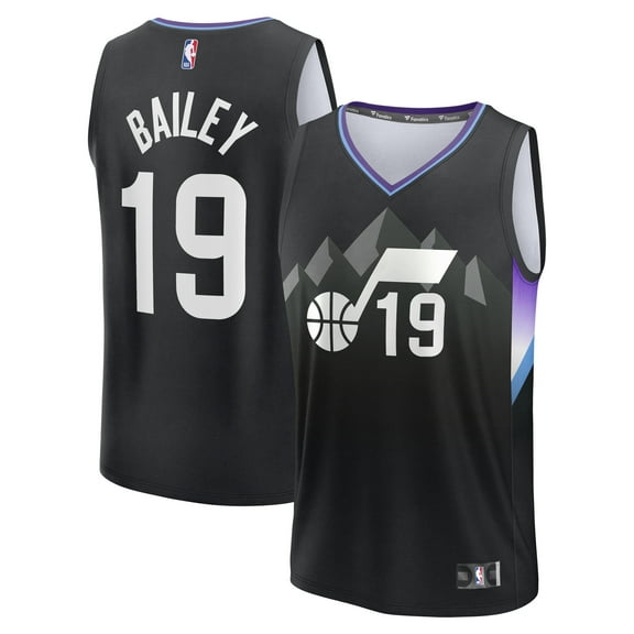 Youth Fanatics Ace Bailey Black Utah Jazz 2025 NBA Draft First Round Pick Fast Break Replica Jersey - Statement Edition
