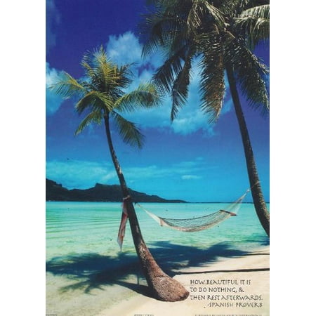 Tropical Bora Bora with quote 7x5 (card) Card Art Print Poster Island Paradise Vacation Spanish Proverb Inspirational Motivational (Best Time To Vacation In Bora Bora)