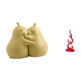 thumbnail image 1 of Sujetalibros De Cerámica Con Forma De Pera Abrazada, De Fina Elaboración. Adorno Para Estantería. Estatua Abstracta De Fuego, Figura De Llama De Resina, Adorno De Escritorio. Escultura De, 1 of 8