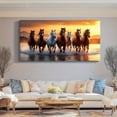 thumbnail image 5 of Framed Canvas Wall Art 48x24 Inch Horses Running at Sunset Modern Home Decor for Living Room Bedroom Office, 5 of 7