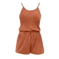 thumbnail image 5 of KIHOUT Women's Casual Ribbed Knit Romper Sleeveless Drawstring Waist Yoga Fitness Short Jumpsuit Plus Size Summer Wear, 5 of 5