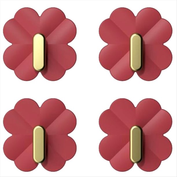 Autoadhesivos para Pared, Sin DañOs, Colgador de Bolsas Resistente, Soporte para Bolso, Gancho de Pared Adhesivo para Toalla, Rojo