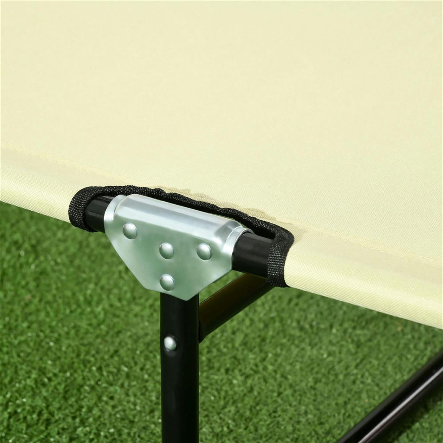 Demi Bonn 2-Piece Outdoor Collapsible Chaise Loungers with Steel Frame, 5-Position Reclining Folding Beach Chairs for Yard, Patio, Beige