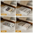 thumbnail image 4 of Xyskin 50 Quart Under-Bed Storage Container Organizer Bin with Latching Lids, Large Wheeled Storage Box for Garage, Closet, Clear, 3 Pack, 4 of 7