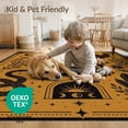 thumbnail image 4 of ODIKA 3'x5' Washable Accent Rug Brown Celestial Wilderness Enchantment Detailed Astrological Symbols and Nature Motifs for Bedside, Nursery Room, Pet Friendly & Non-Shedding, 4 of 7