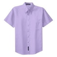 thumbnail image 5 of Mens Short Sleeve Easy Care Cotton/Polyester Shirt Bright Lavender X-Small, 5 of 6